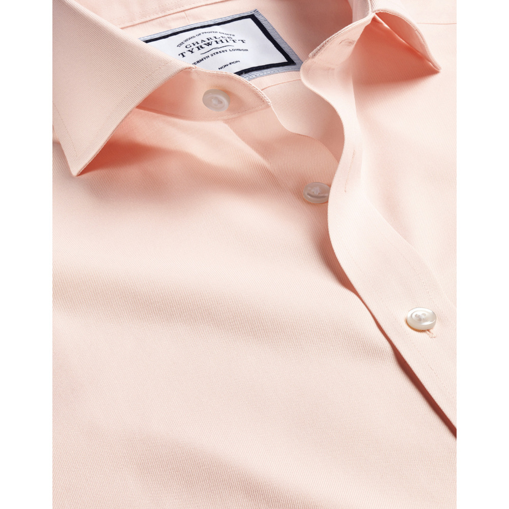 Charles Tyrwhitt Men's Light Peach Button-Down Shirt - Picture 2 of 10
